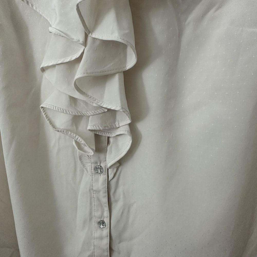Banana Republic Sleeveless Ruffle Button Down Blouse - Picture 2 of 4